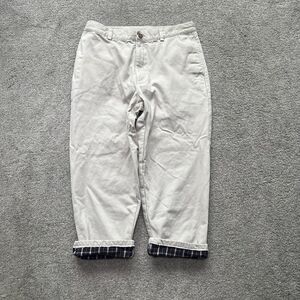 LL BEAN Pants Flannel Lined 34x29 Chinos Natural Fit
